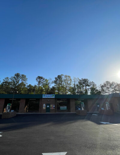 wide shot of fast track car wash